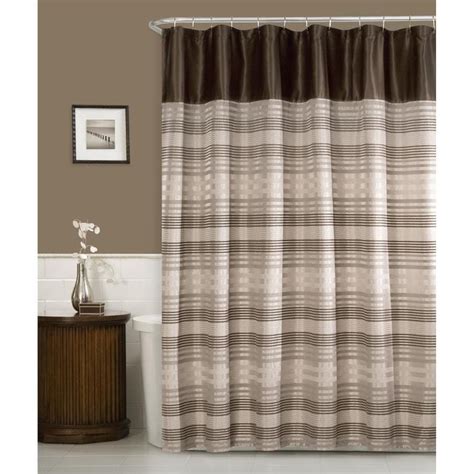 shower curtain brown and white